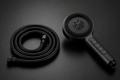 Pomme de douche filtrante haute pression avec 4 modes (Noir mat)