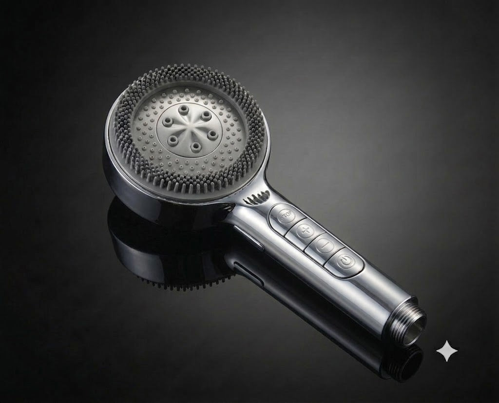 Pomme de douche filtrante haute pression avec 4 modes (Argent)