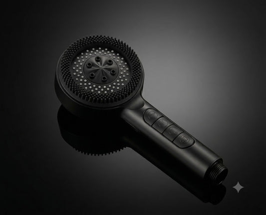 Pomme de douche filtrante haute pression avec 4 modes (Noir mat)